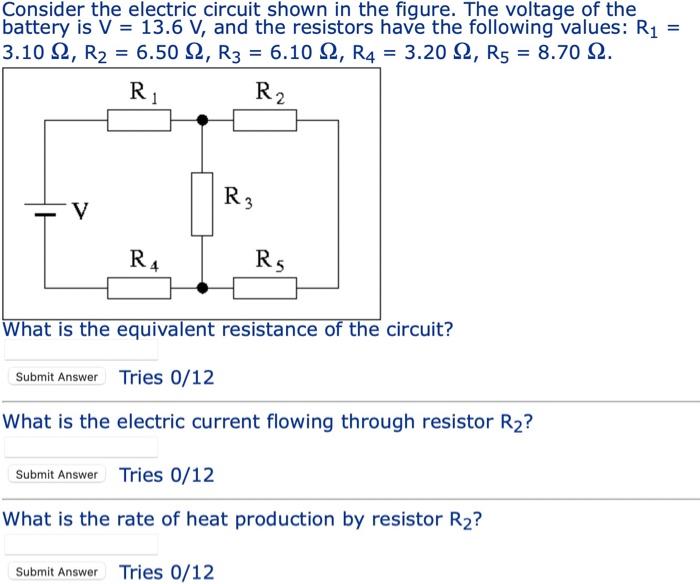 Solved Consider the electric circuit shown in the figure. | Chegg.com