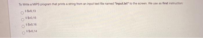 Solved To Write a MIPS program that prints a string from an | Chegg.com