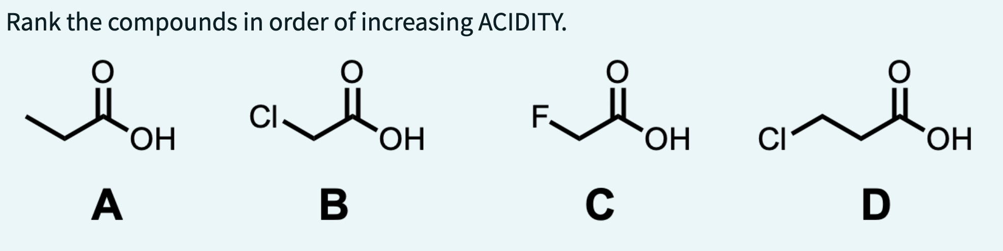 Solved Rank the compounds in order of increasing | Chegg.com