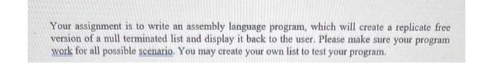 Solved Your assignment is to write an assembly language | Chegg.com