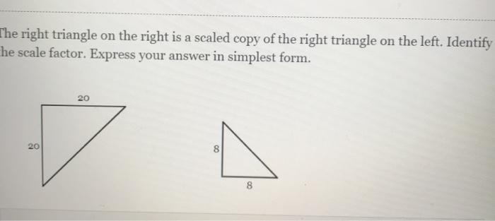 Solved The right triangle on the right is a scaled copy of | Chegg.com