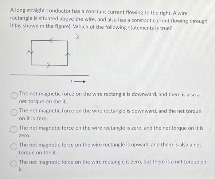 Solved A long straight conductor has a constant current | Chegg.com