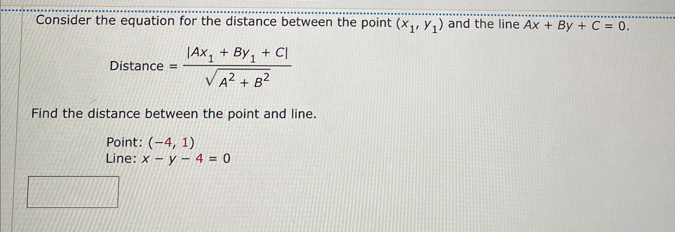 Solved Consider the equation for the distance between the | Chegg.com