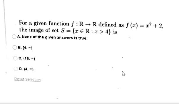 Solved For A Given Function F R→r Defined As F X X2 2 The