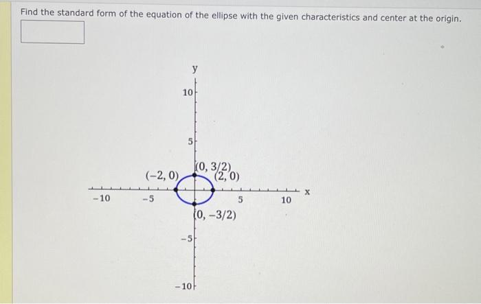 how to find the center of an ellipse in standard form