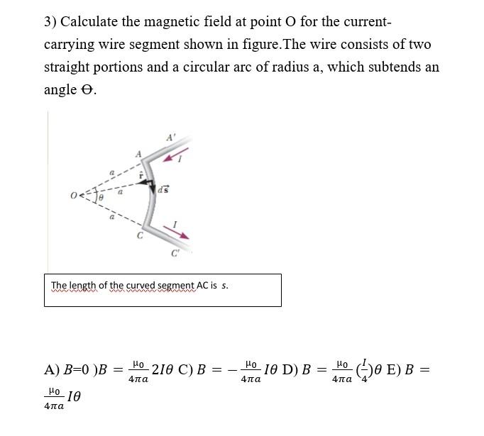 Solved 3) Calculate the field at point O for the