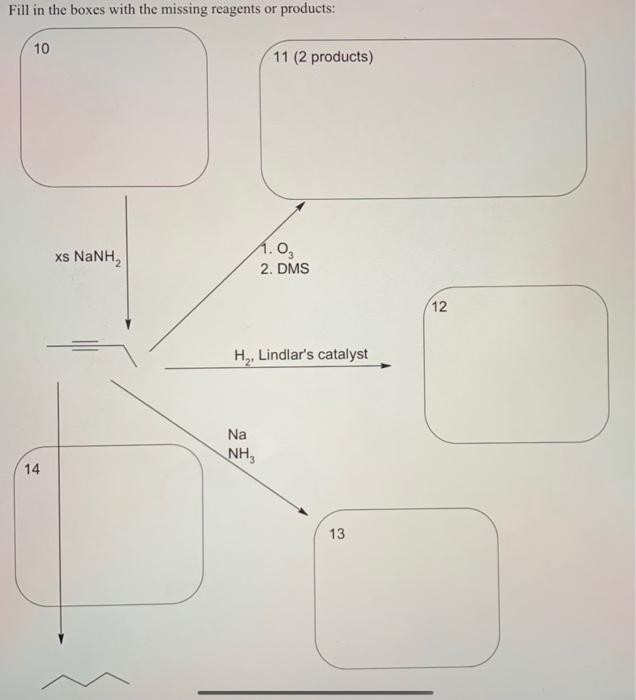 Solved Fill in the boxes with the missing reagents or | Chegg.com