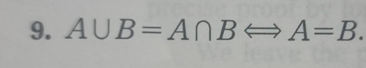 Solved prove AUB = A∩B A=B (+ Please don't use Venn | Chegg.com