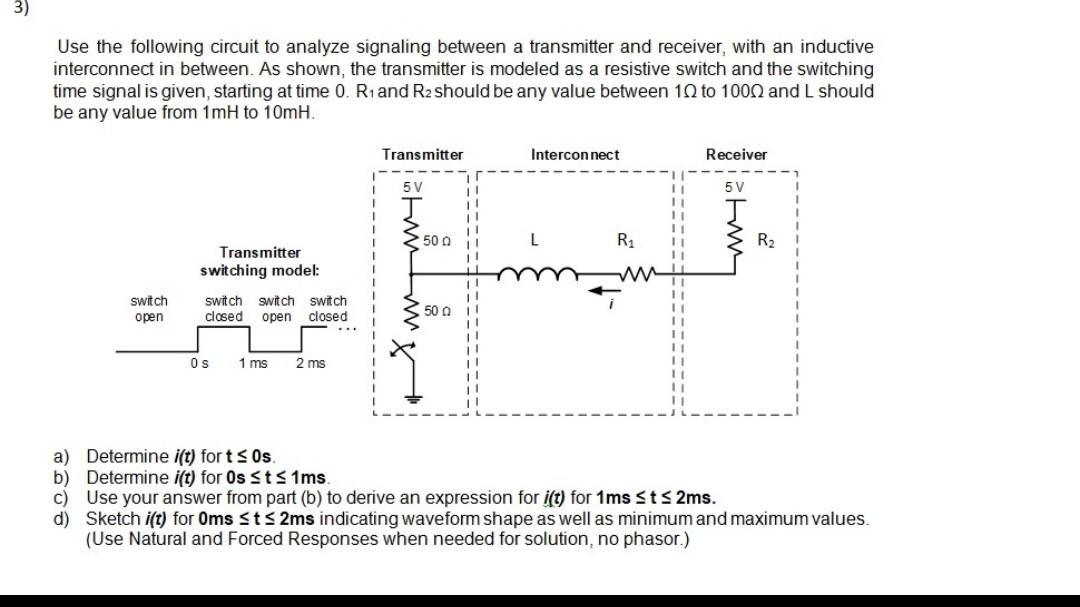 Solved Use the following circuit to analyze signaling Circuit Diagram