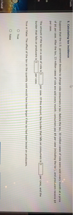 Solved Tools 5. Calculating Tax Incidence Suppose That The | Chegg.com