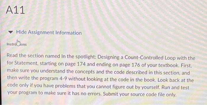 Solved A11 Hide Assignment Information Instres bons Read the | Chegg.com