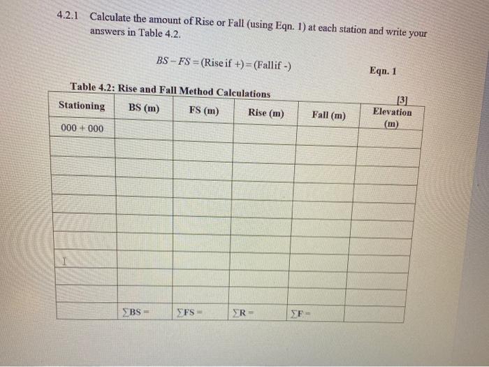 4 2 1 Calculate The Amount Of Rise Or Fall Using Chegg Com