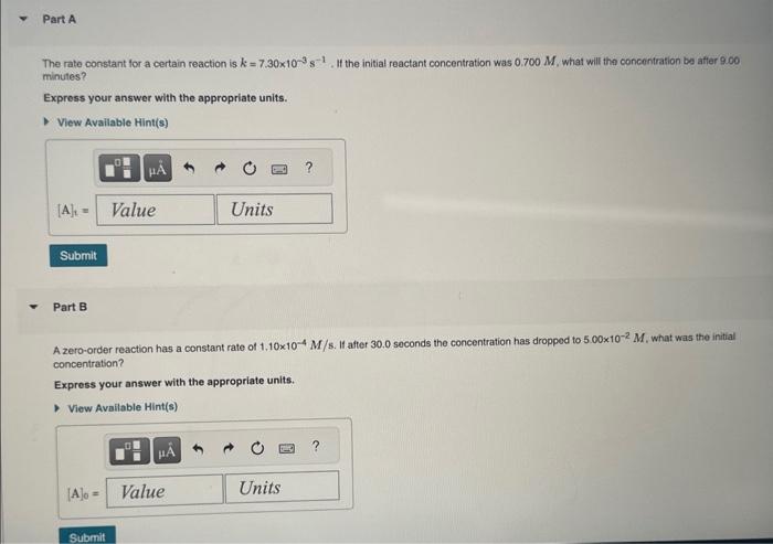 Solved The rate constant for a certain reaction is | Chegg.com