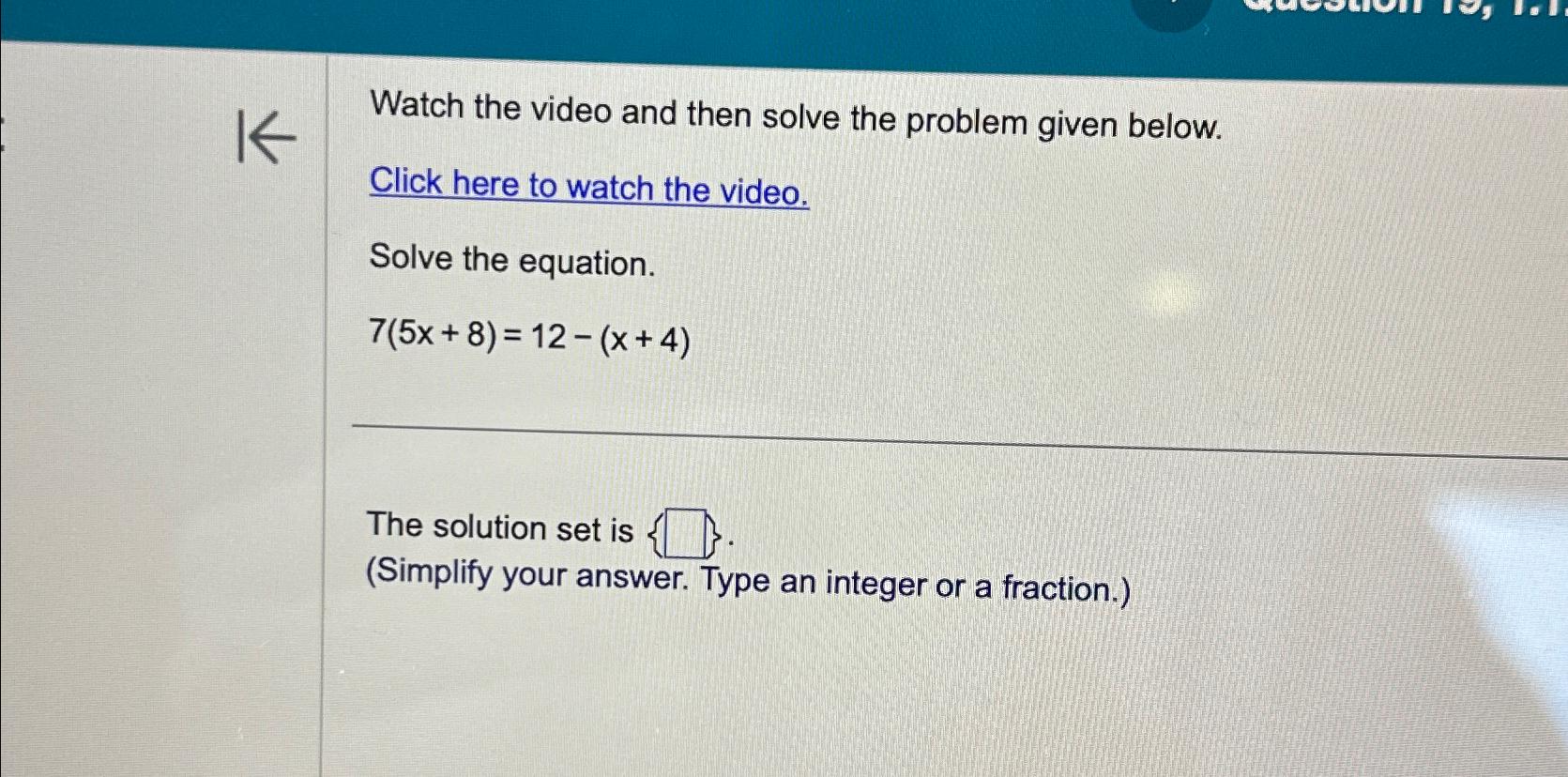 Solved Watch The Video And Then Solve The Problem Given | Chegg.com