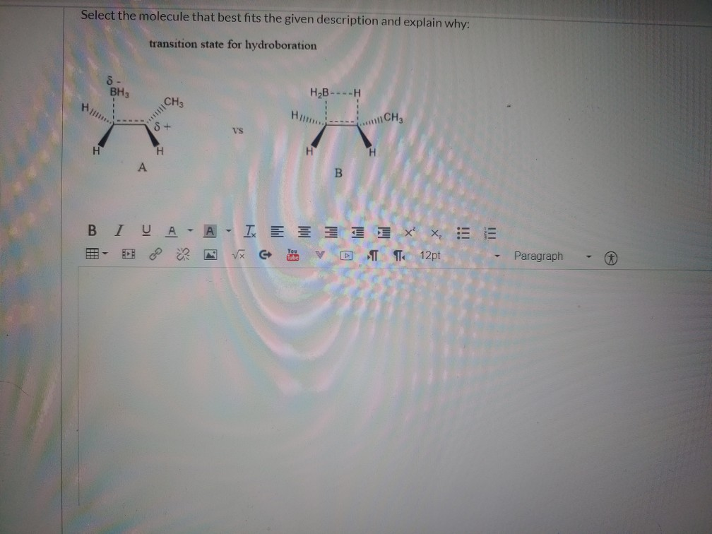 Solved Select the molecule that best fits the given | Chegg.com