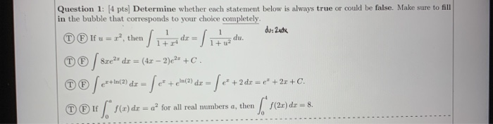 Solved Question 1: [4 pts) Determine whether each statement | Chegg.com