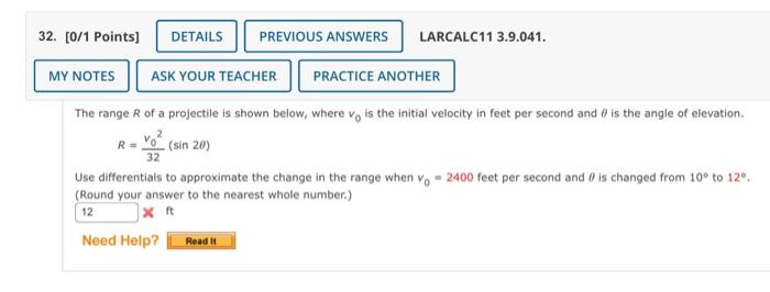 Solved 32. [0/1 Points] DETAILS PREVIOUS ANSWERS LARCALC11 | Chegg.com
