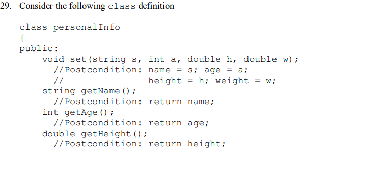 Solved Consider the following class definition class | Chegg.com