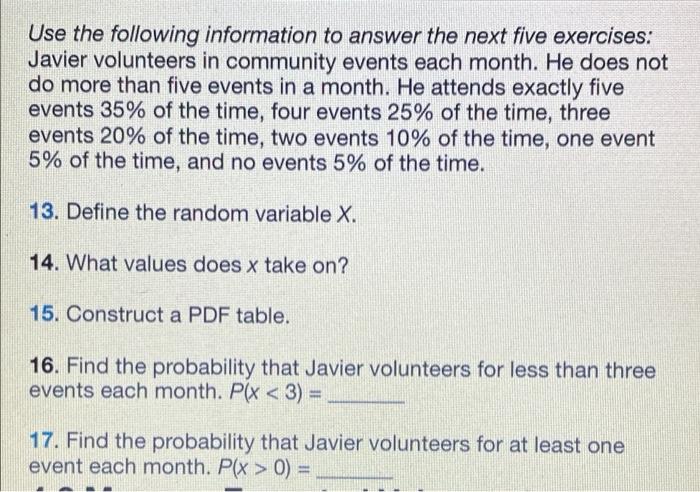 Solved Use the following information to answer the next five | Chegg.com