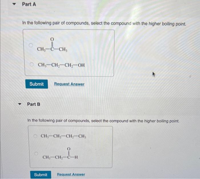 Solved In the following pair of compounds, select the | Chegg.com