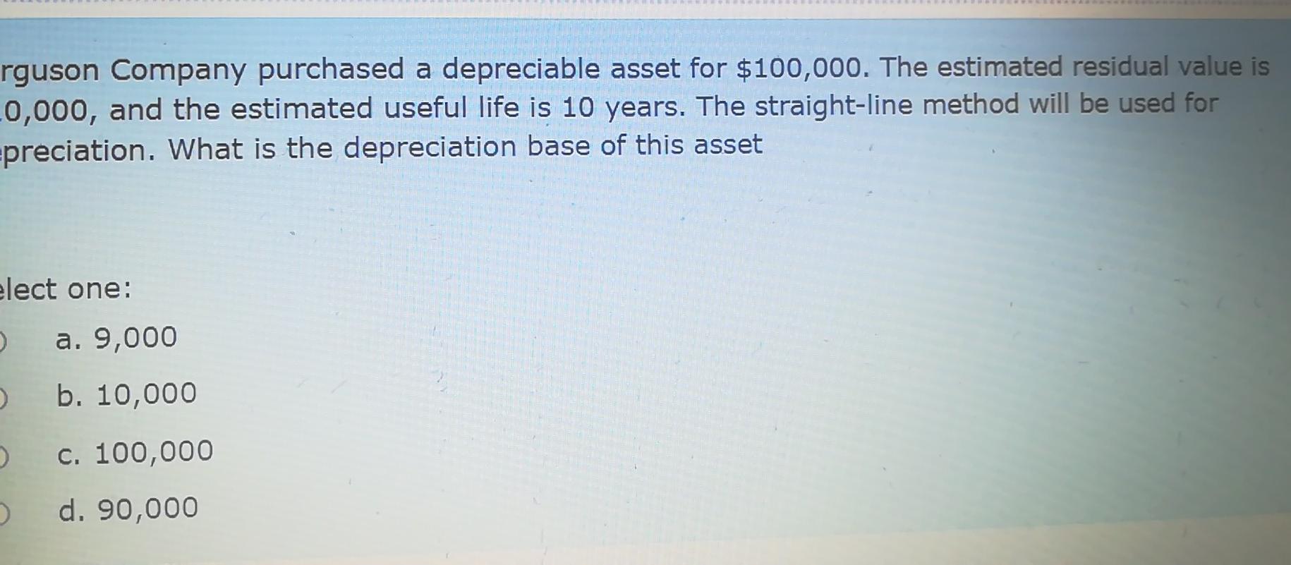 Solved rguson Company purchased a depreciable asset for