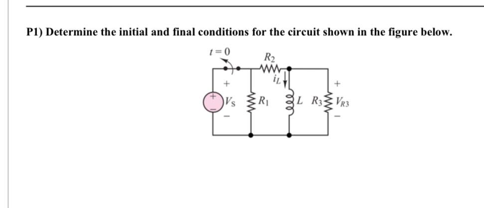 Solved P1) ﻿Determine the initial and final conditions for | Chegg.com