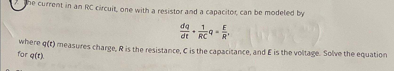 Solved The current in an RC circuit, one with a resistor and | Chegg.com