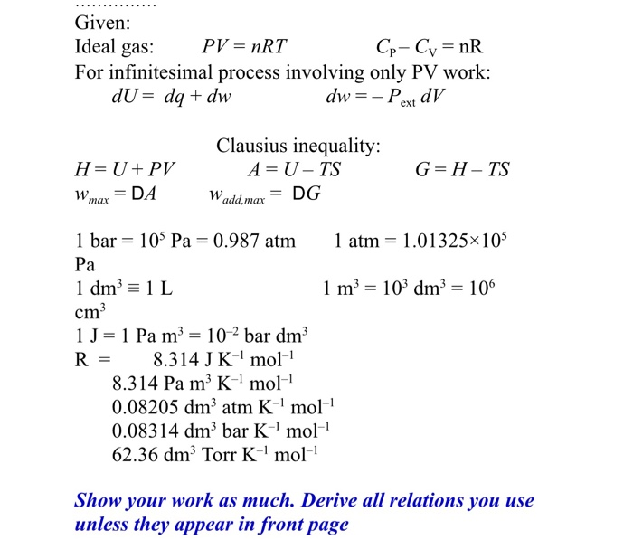 Solved Q2 6 Marks Calculate The Entropy Change When 1 Chegg Com