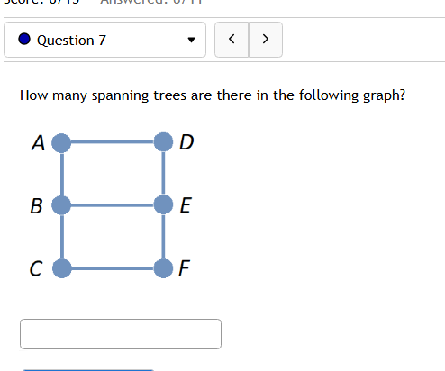 Solved How many spanning trees are there in the following | Chegg.com
