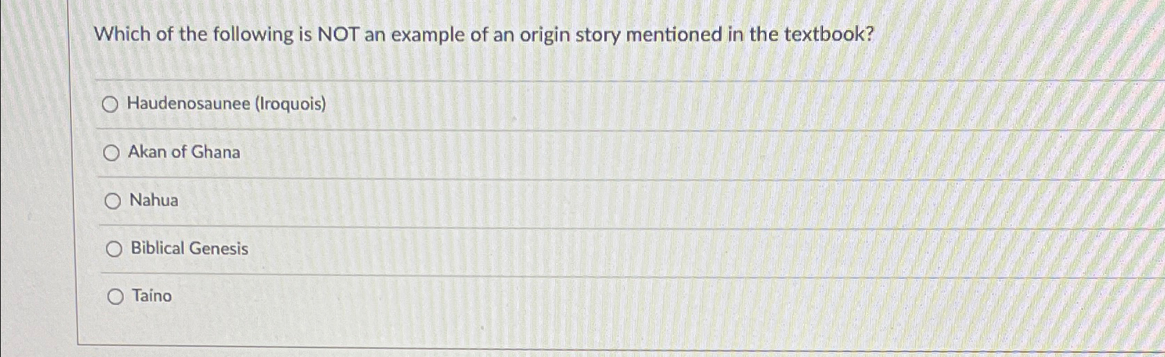 Solved Which of the following is NOT an example of an origin | Chegg.com