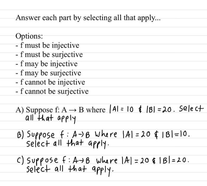 Solved Answer each part by selecting all that apply... | Chegg.com