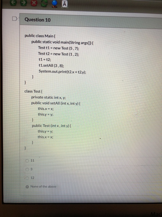 Solved А) Question 10 public class Main public static void | Chegg.com