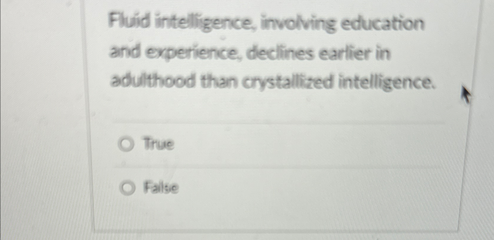 Solved Fluid intelligence, involving education and | Chegg.com