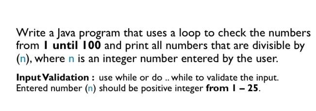 Solved Write a Java program that uses a loop to check the | Chegg.com