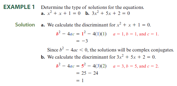 Solved: Use the discriminant to determine what type of solution ...