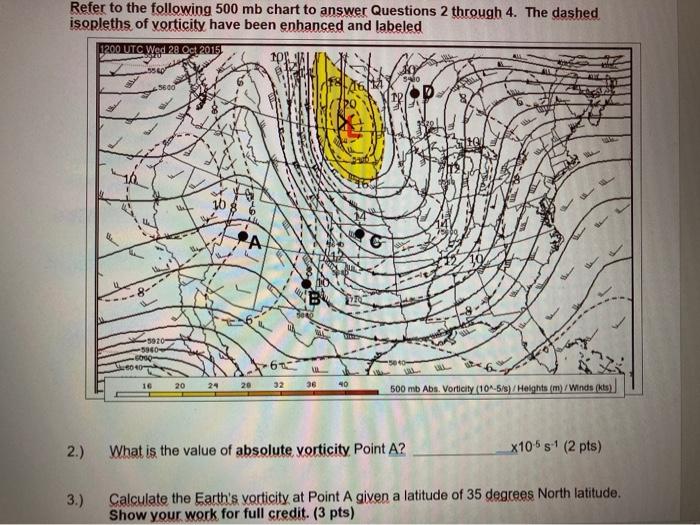 Solved Refer to the following 500 mb chart to answer