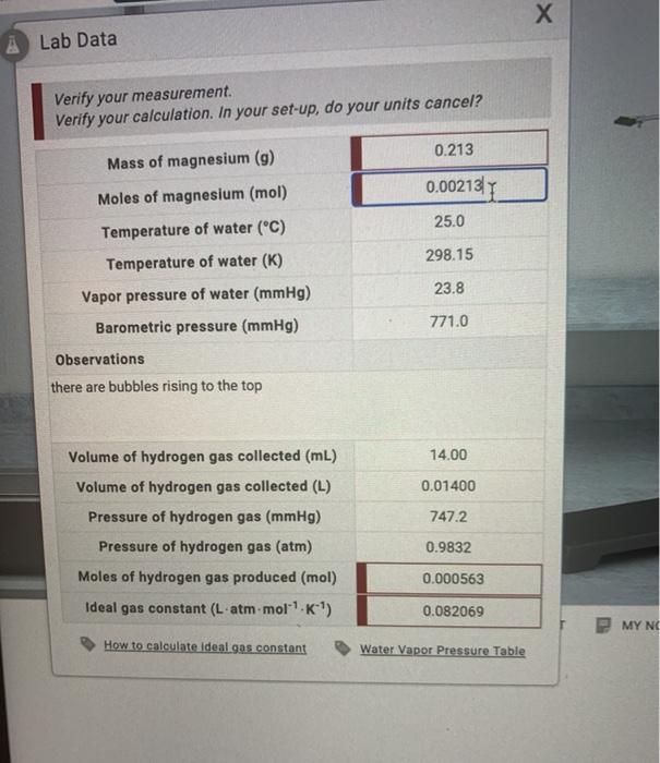 Solved Please Help Me To Find The Mass Of Magnesium G 7715