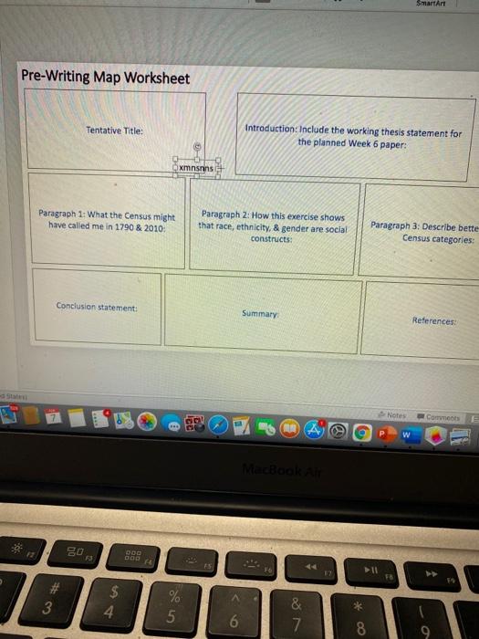 Solved SmartArt Pre-Writing Map Worksheet Tentative Title: | Chegg.com