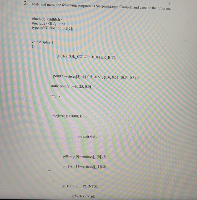 Solved 2. Create and name the following program as | Chegg.com