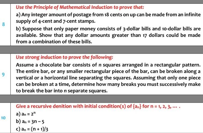 Solved Use The Principle Of Mathematical Induction To Prove | Chegg.com