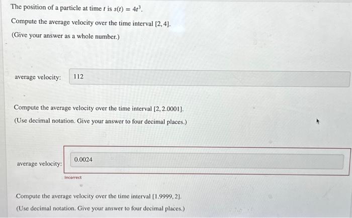 Solved The position of a particle at time \\( t \\) is \\( | Chegg.com
