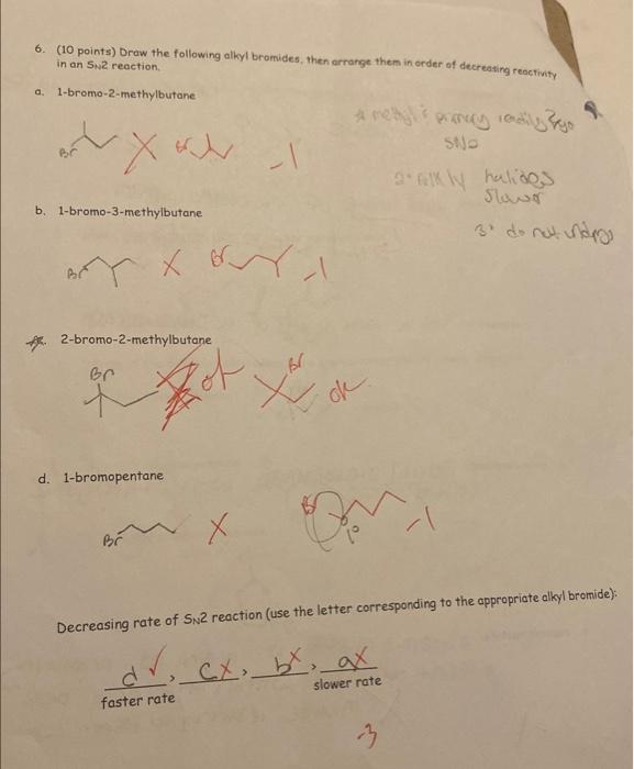 make a hypothesis about the order of alkyl bromide reactivity