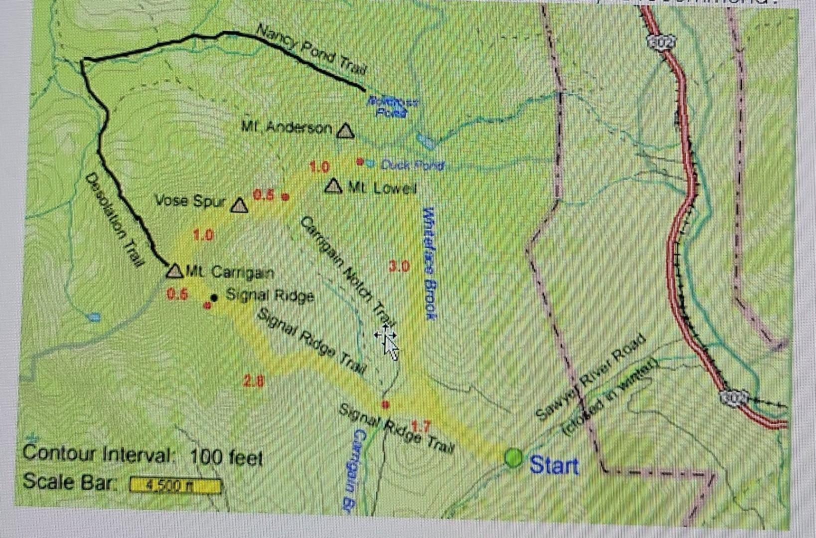 solved-contour-interval-100-feet-scale-bar-chegg