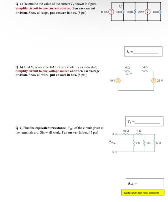 Solved this is circuit analysis. will give thumbs upyou | Chegg.com