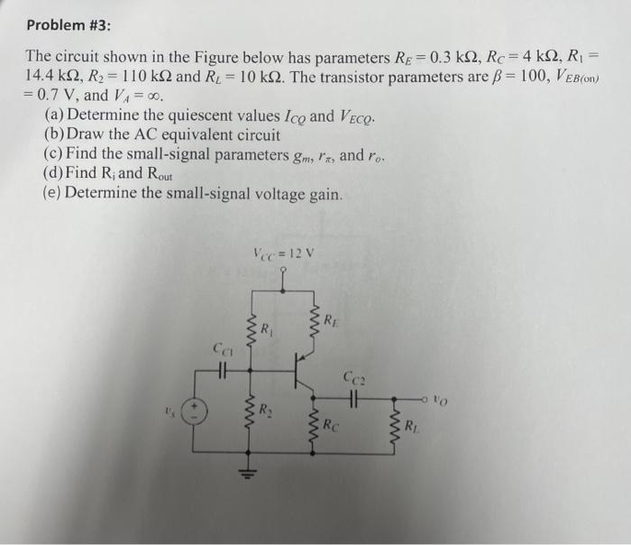 Solved The circuit shown in the Figure below has parameters | Chegg.com