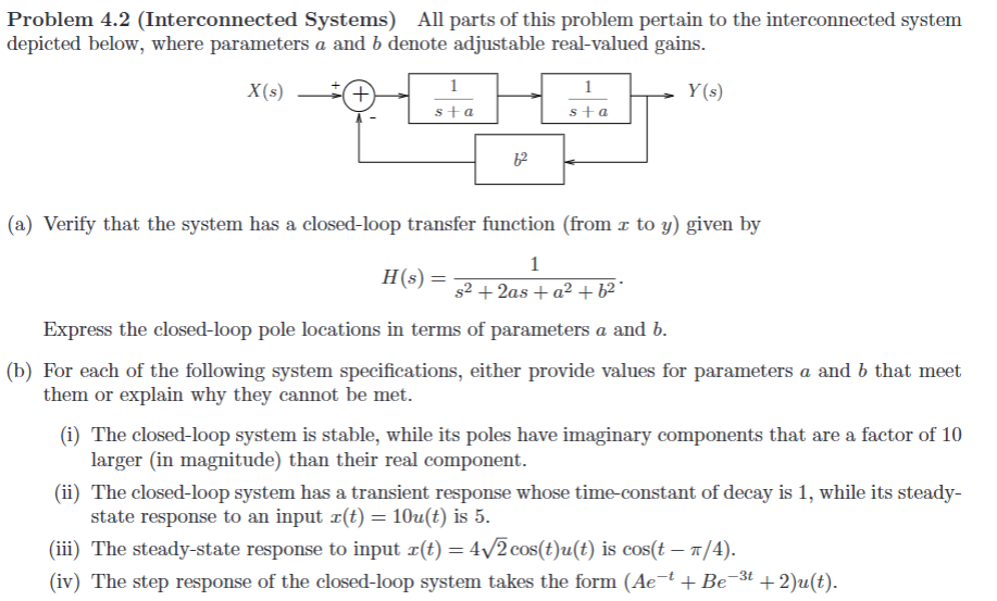 Two Interconnected Problems Solved Problem 4.2 (Interconnected Systems) All parts of | Chegg.com