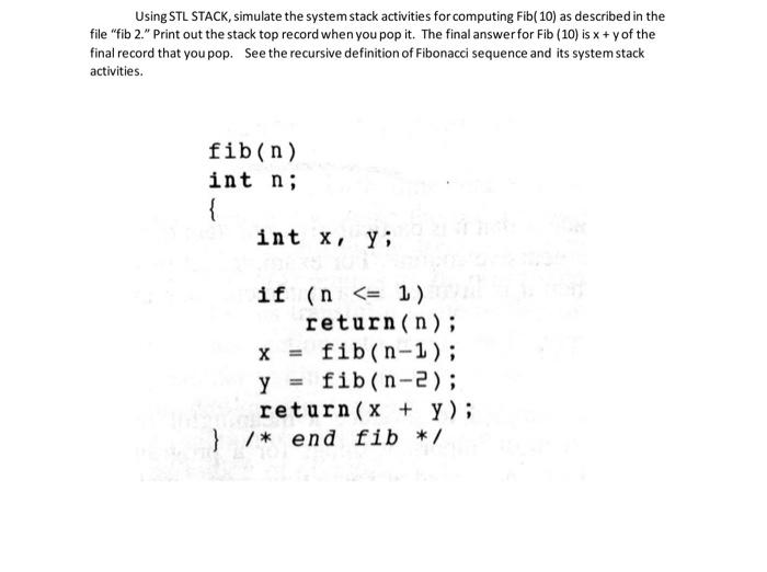 Tracing Recursive Algorithms.find hand simulate the | Chegg.com