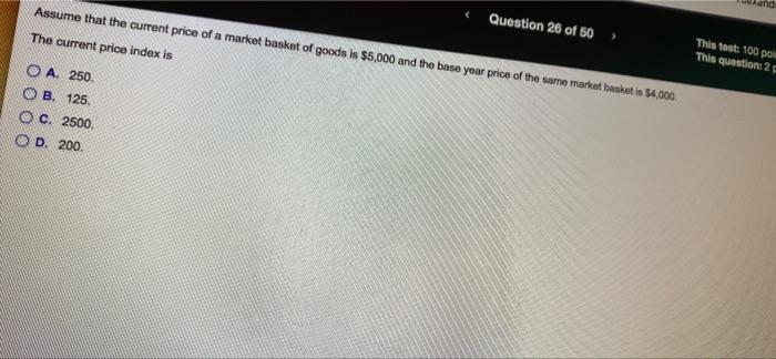 Solved Assume That The Current Price Of A Market Basket Of | Chegg.com