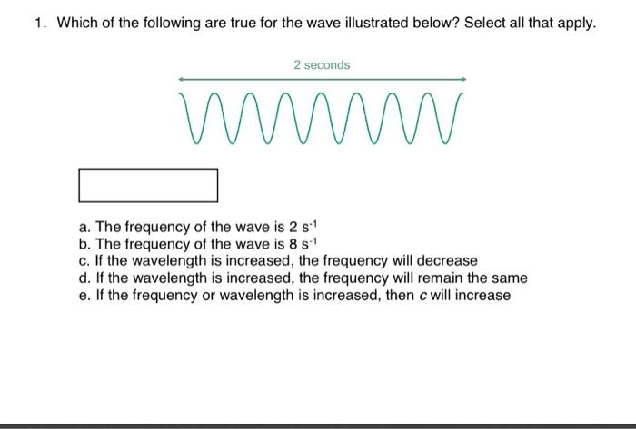 frequency of a wave is measured in seconds true or false
