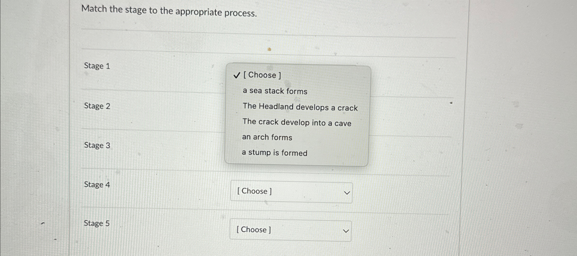 Solved Match the stage to the appropriate | Chegg.com